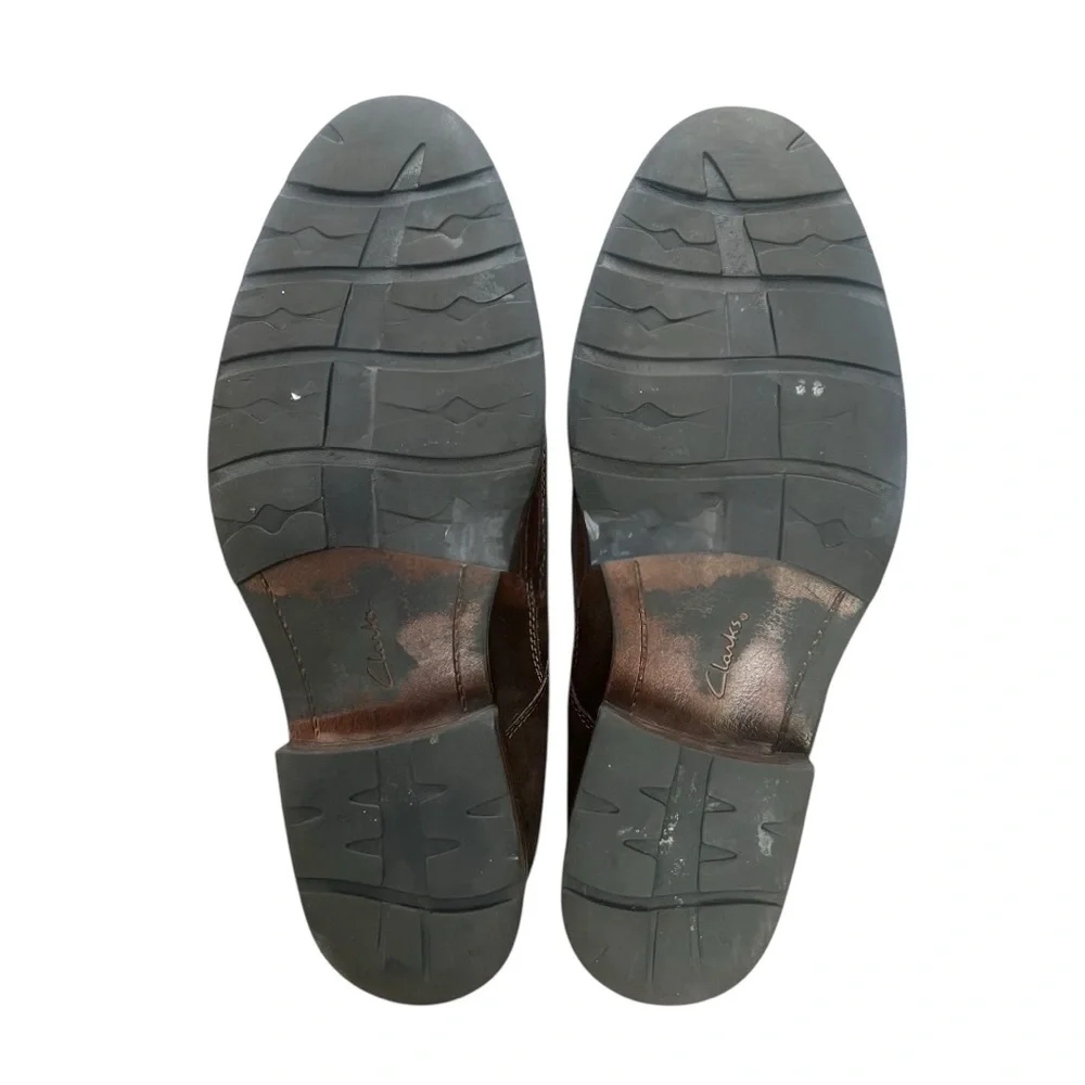 Clarks Brown Leather Cap Toe Oxford Dress Shoes 11.5M‎